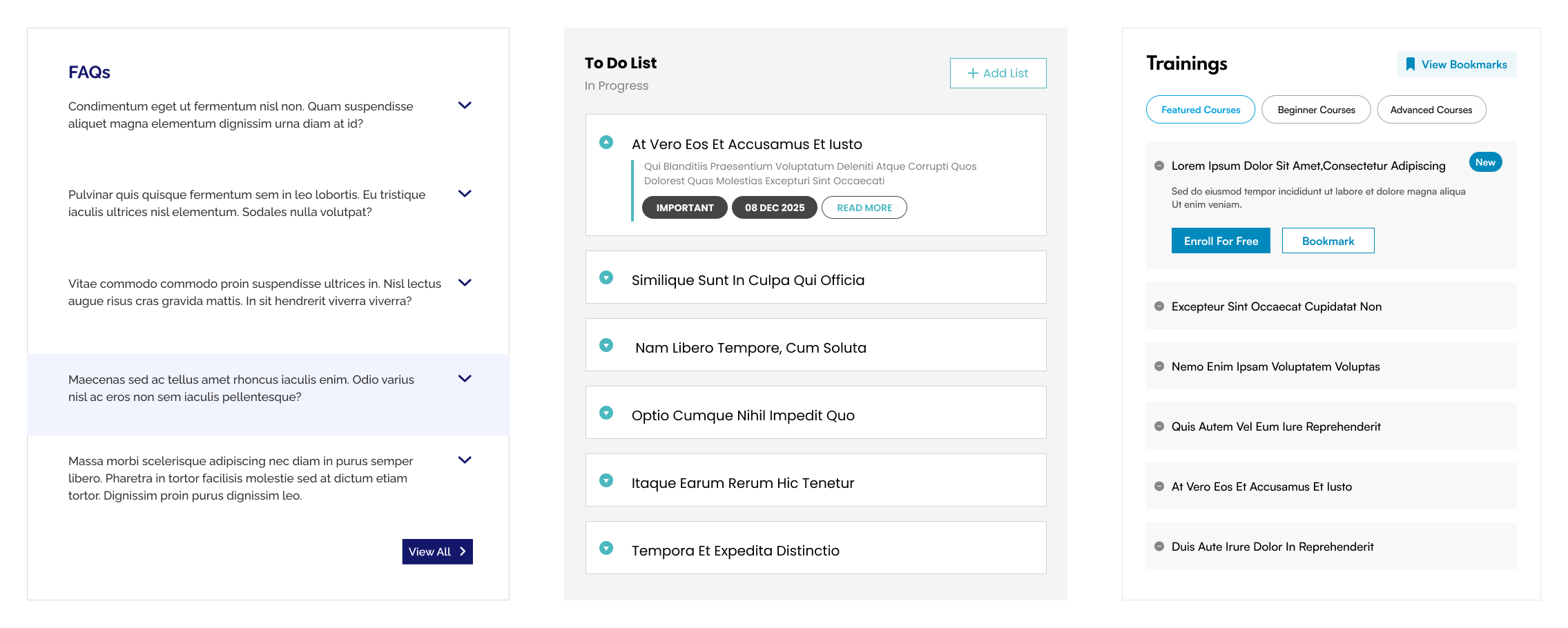 SharePoint intranet accordion section