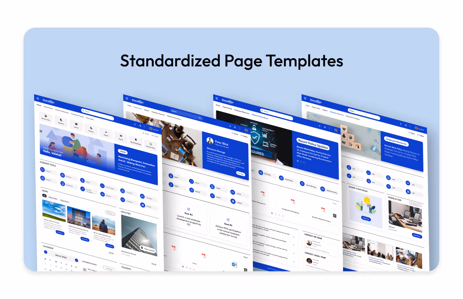 SharePoint intranet page template