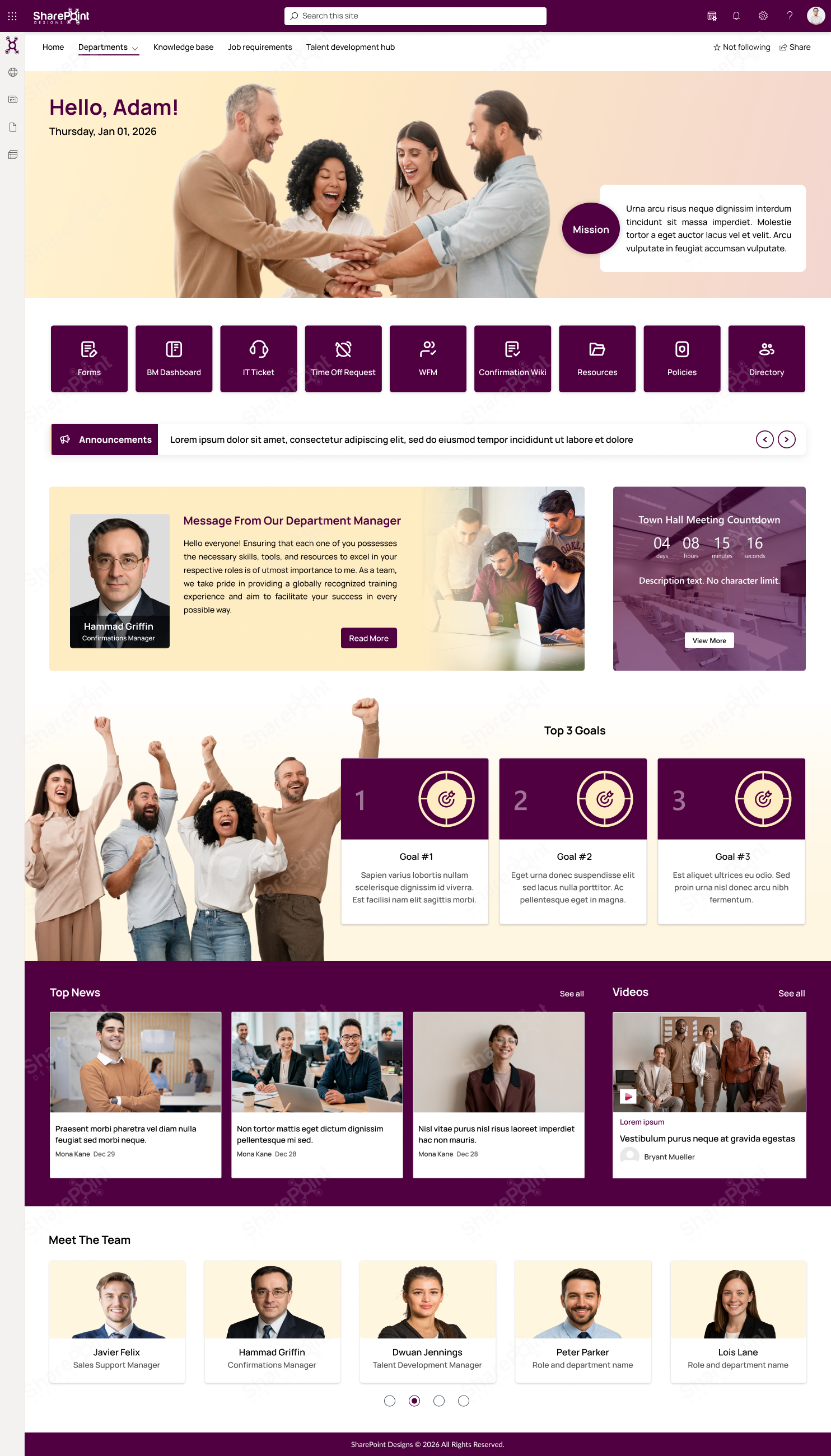 SharePoint Hub Site Intranet