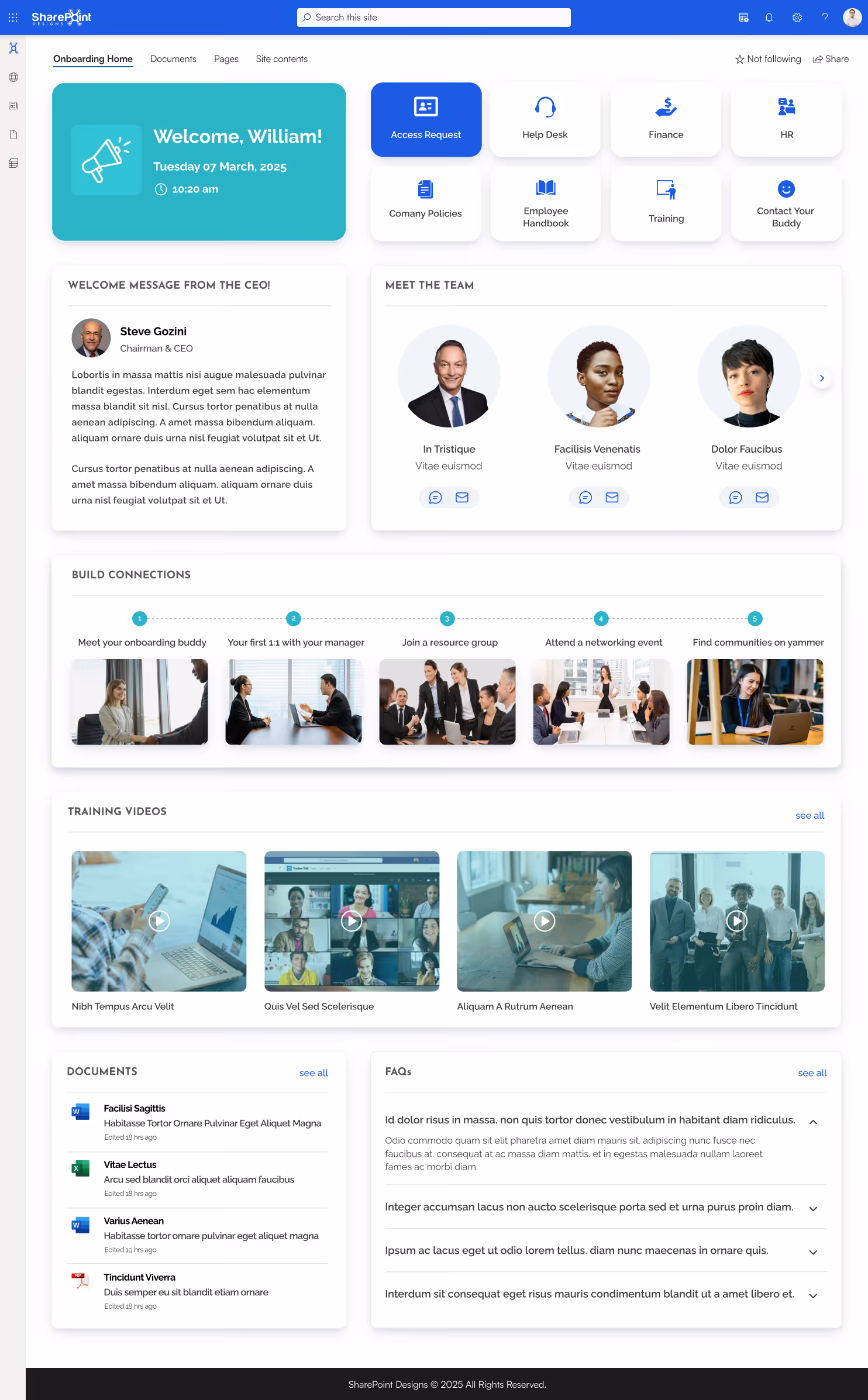 Departmental SharePoint Site Template for team collaboration