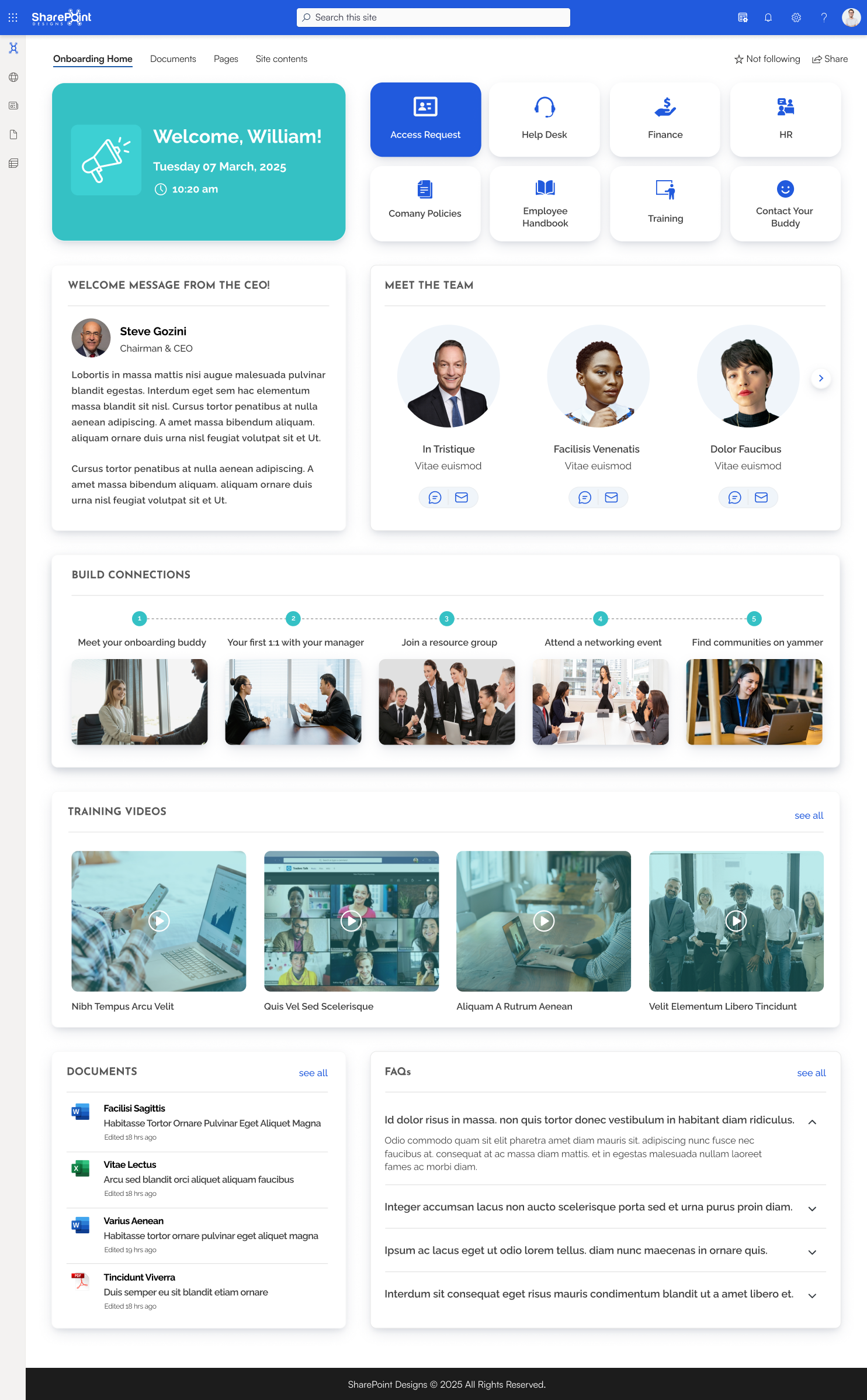 Departmental SharePoint Site Template for team collaboration