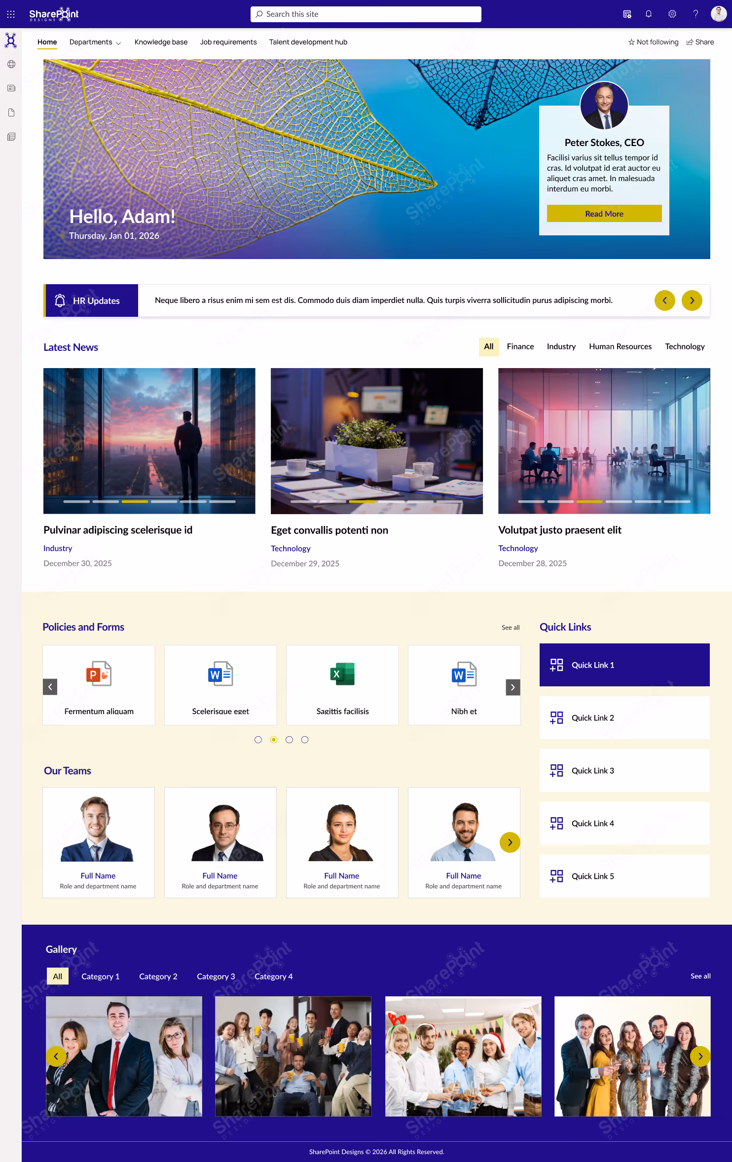 SharePoint Internal Communication Template for modern SharePoint communication sites.