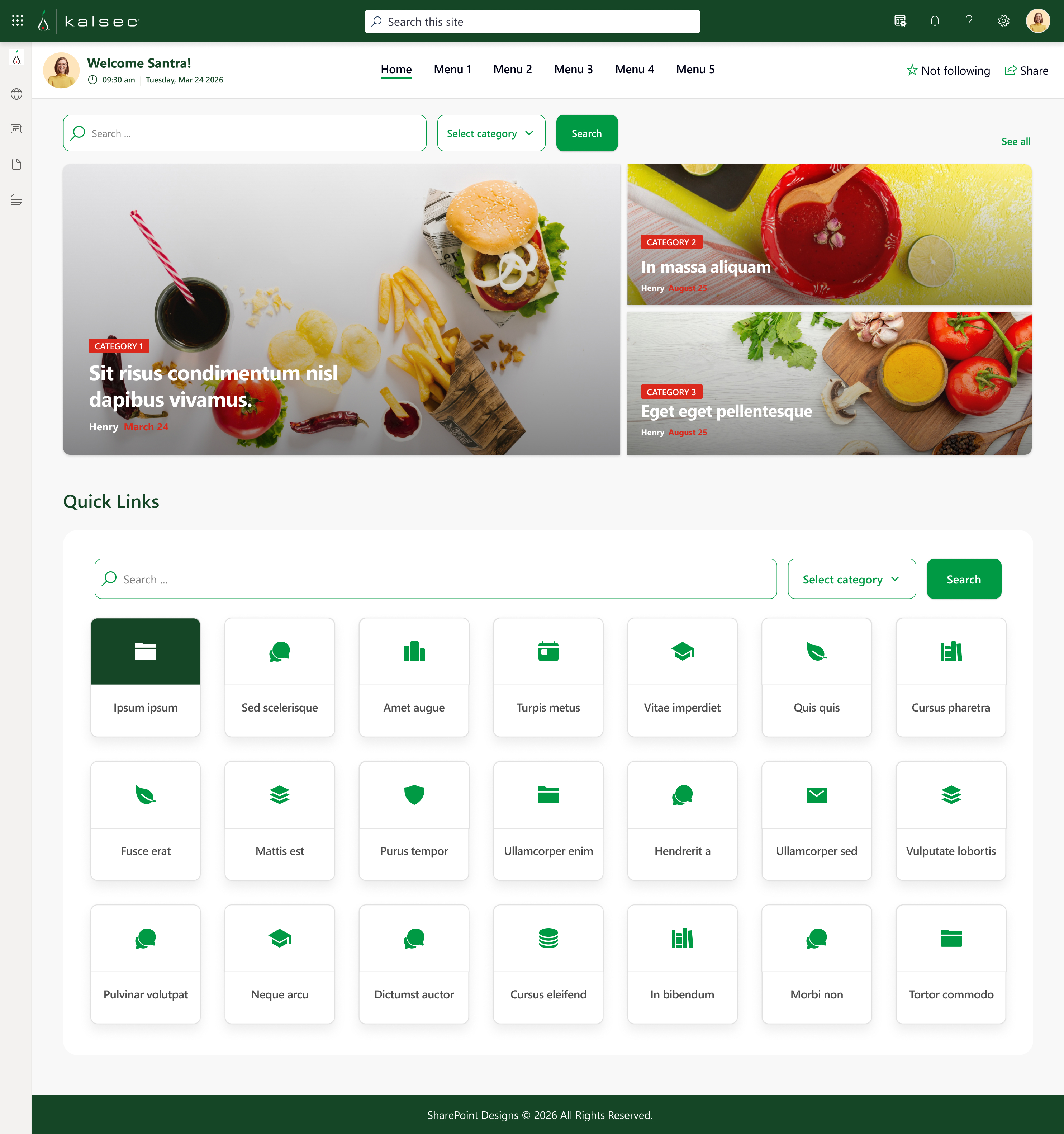 Kalsec Redesigned SharePoint Intranet - Real Example