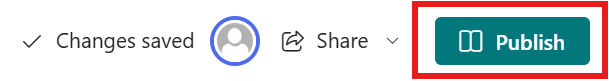 Clicking Publish in SharePoint