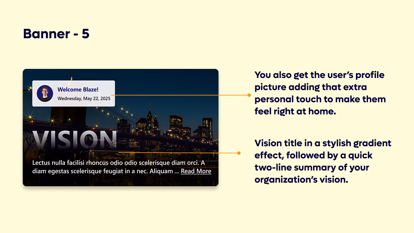 Banner 05 - Welcome & City Time Panel