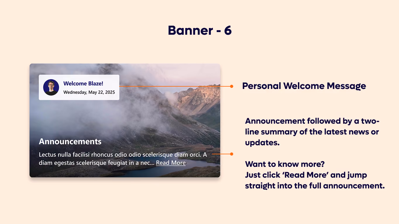 Banner 06 - Announcements & Multi-Timezone Widget
