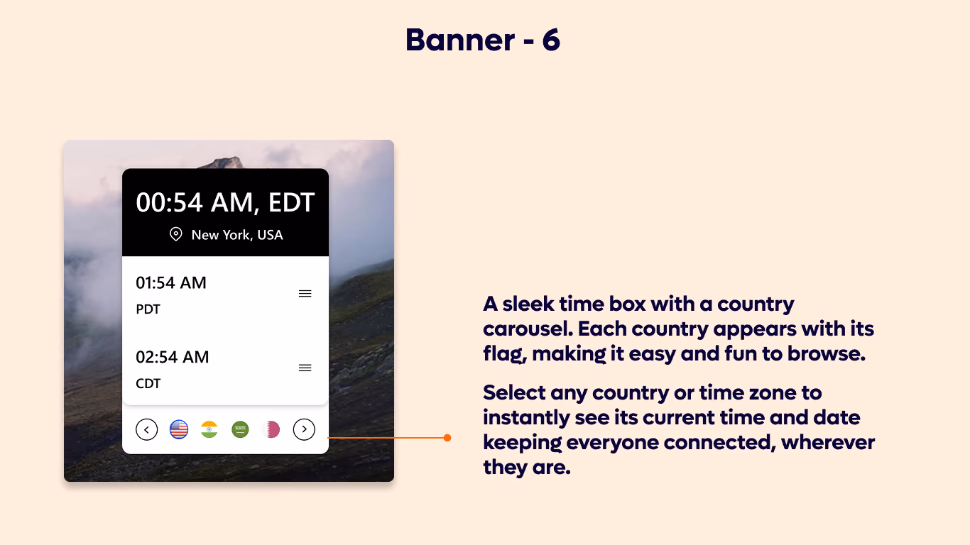 Banner 06 - Announcements & Multi-Timezone Widget