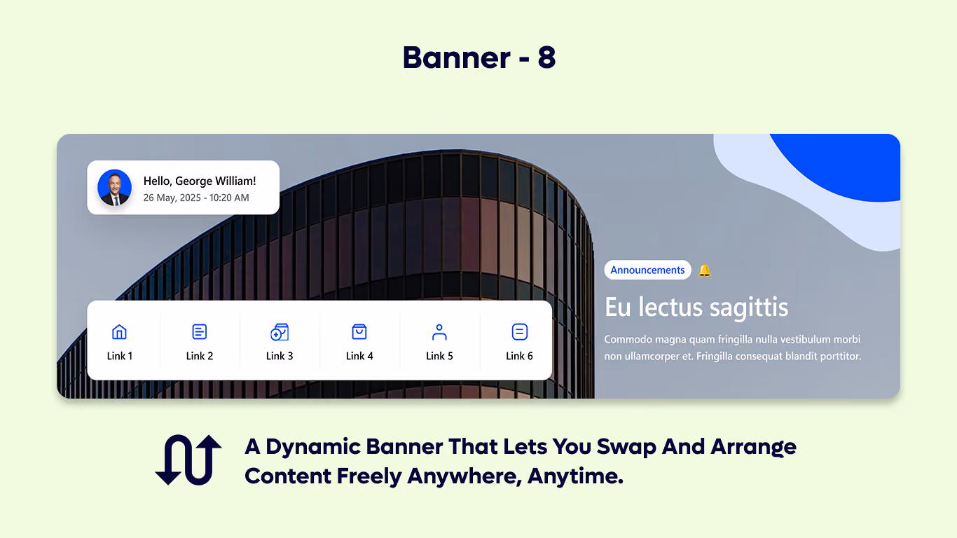 Banner 08 - Welcome Banner with Quick Links