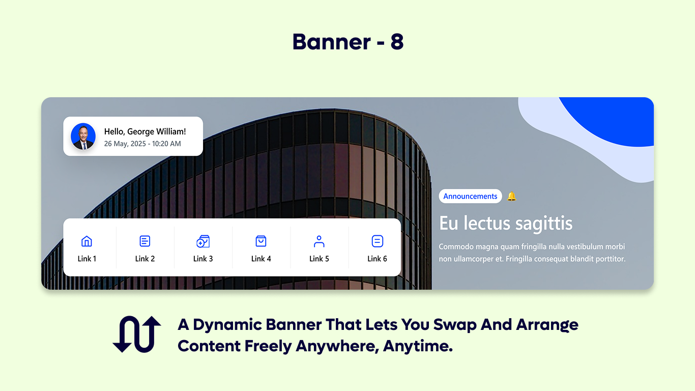 Banner 08 - Welcome Banner with Quick Links
