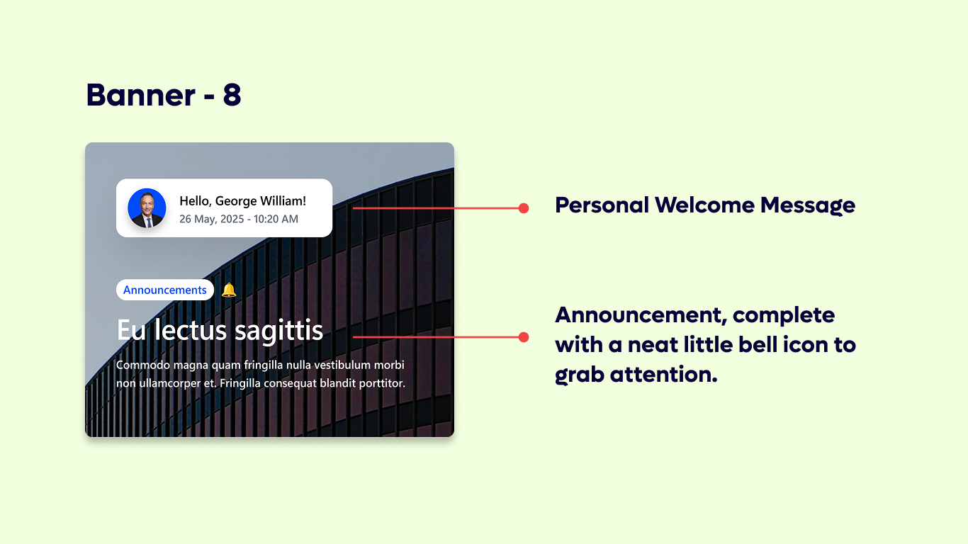 Banner 08 - Welcome Banner with Quick Links