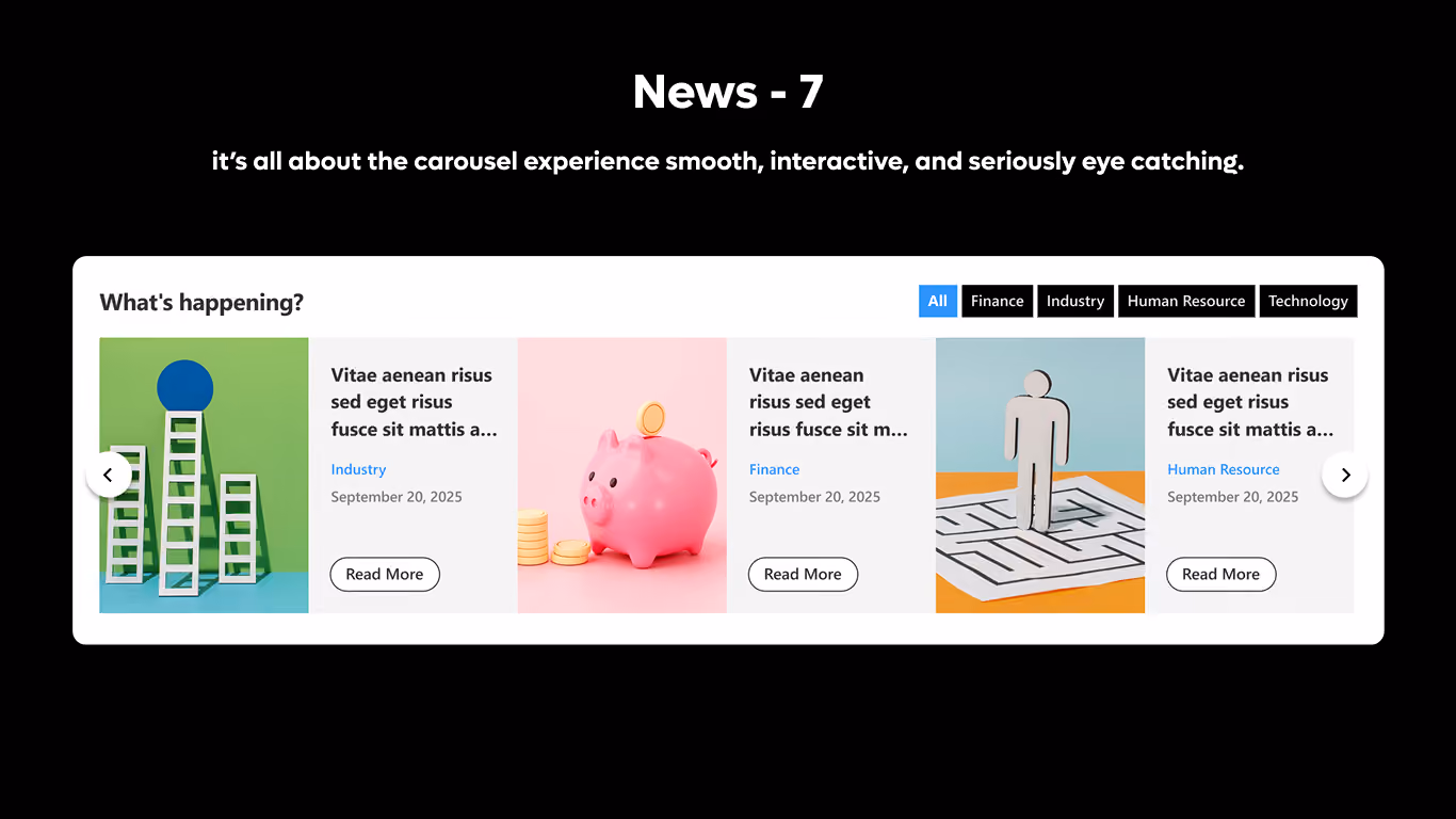 News 07 - News Carousel - Category Filter View