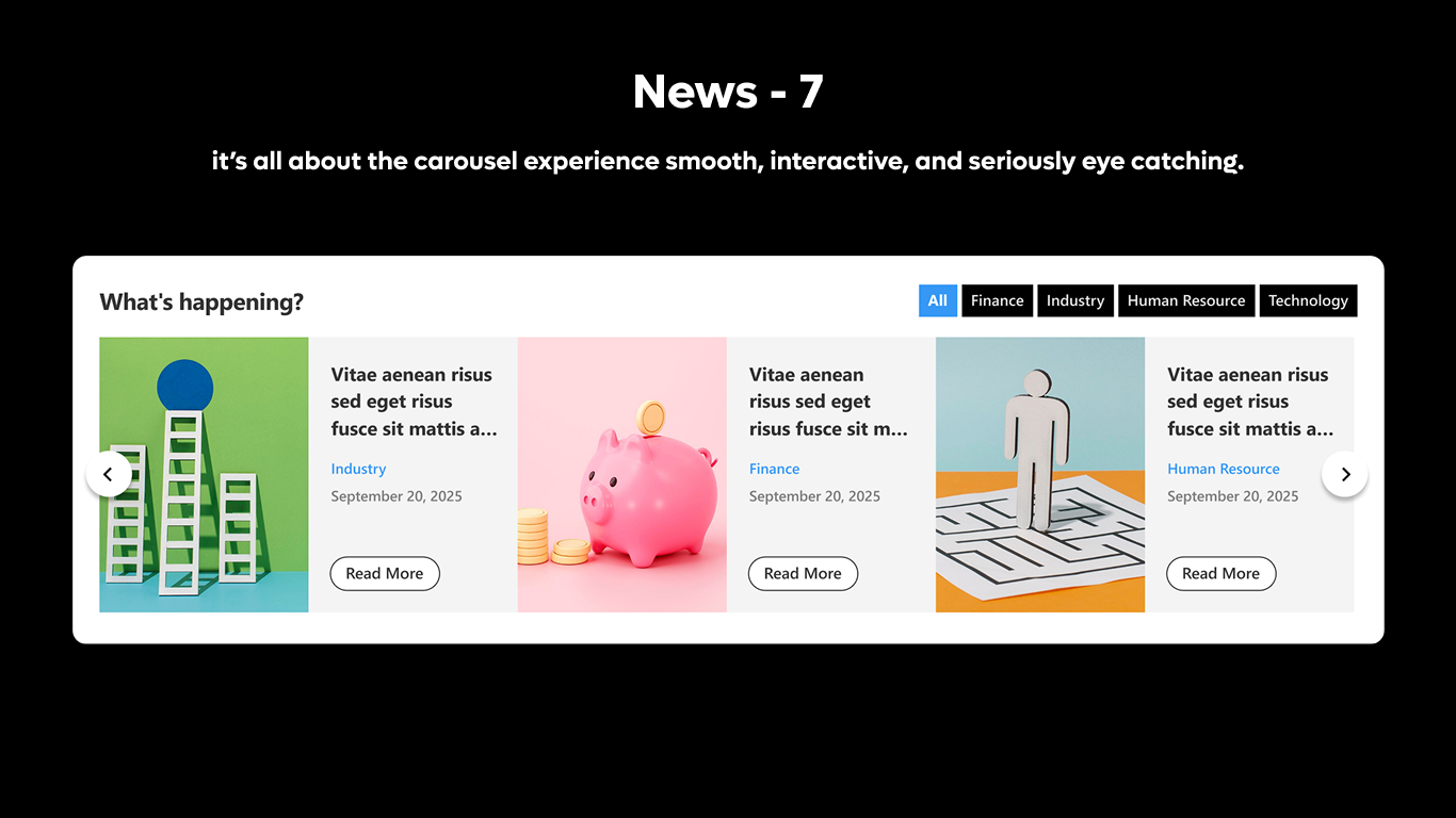 News 07 - News Carousel - Category Filter View
