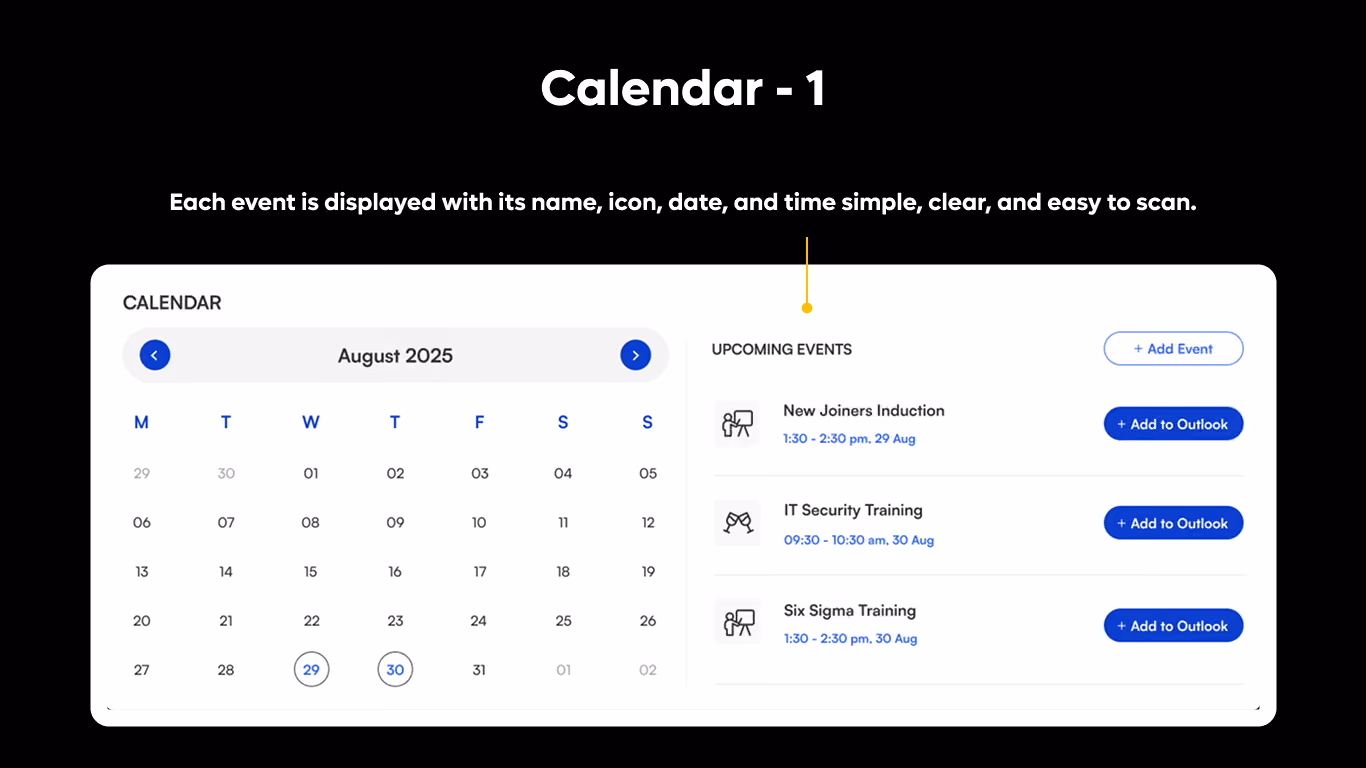 Calendar 01 - Events Calendar with Outlook Sync
