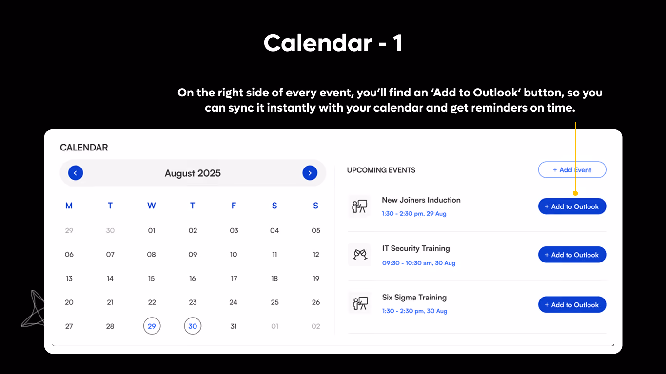 Calendar 01 - Events Calendar with Outlook Sync