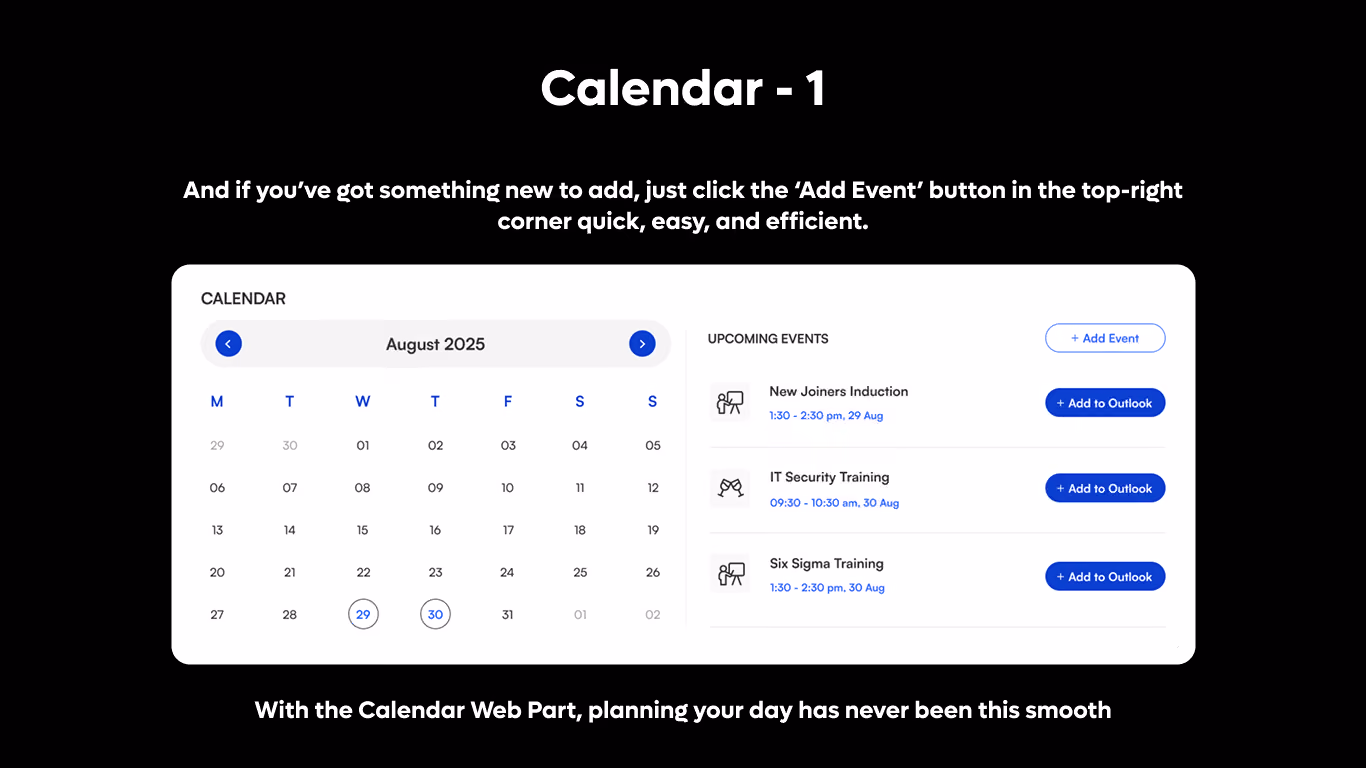 Calendar 01 - Events Calendar with Outlook Sync