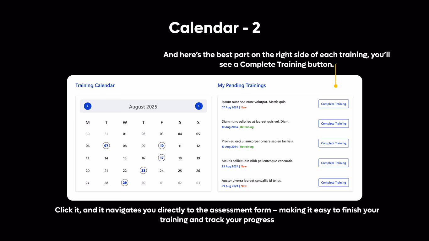 Calendar 02 -  Training Calendar with My Trainings