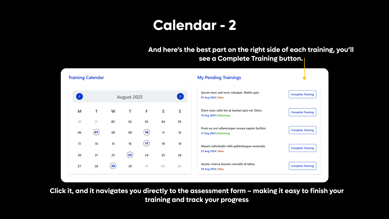 Calendar 02 -  Training Calendar with My Trainings