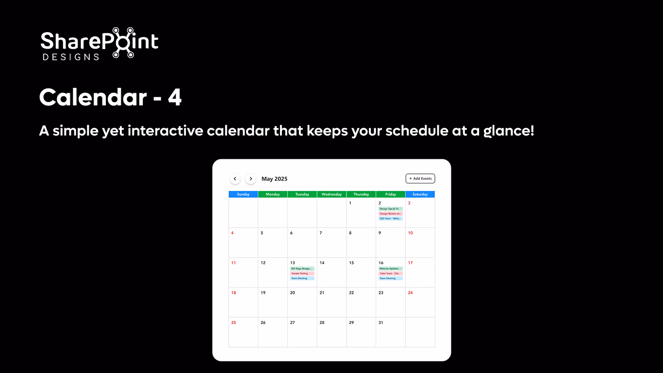 Calendar 04 - Full View Monthly Calendar