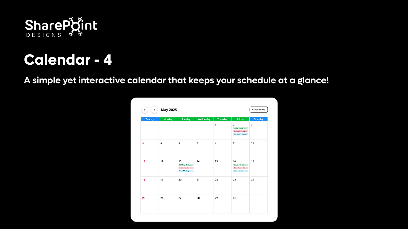 Calendar 04 - Full View Monthly Calendar