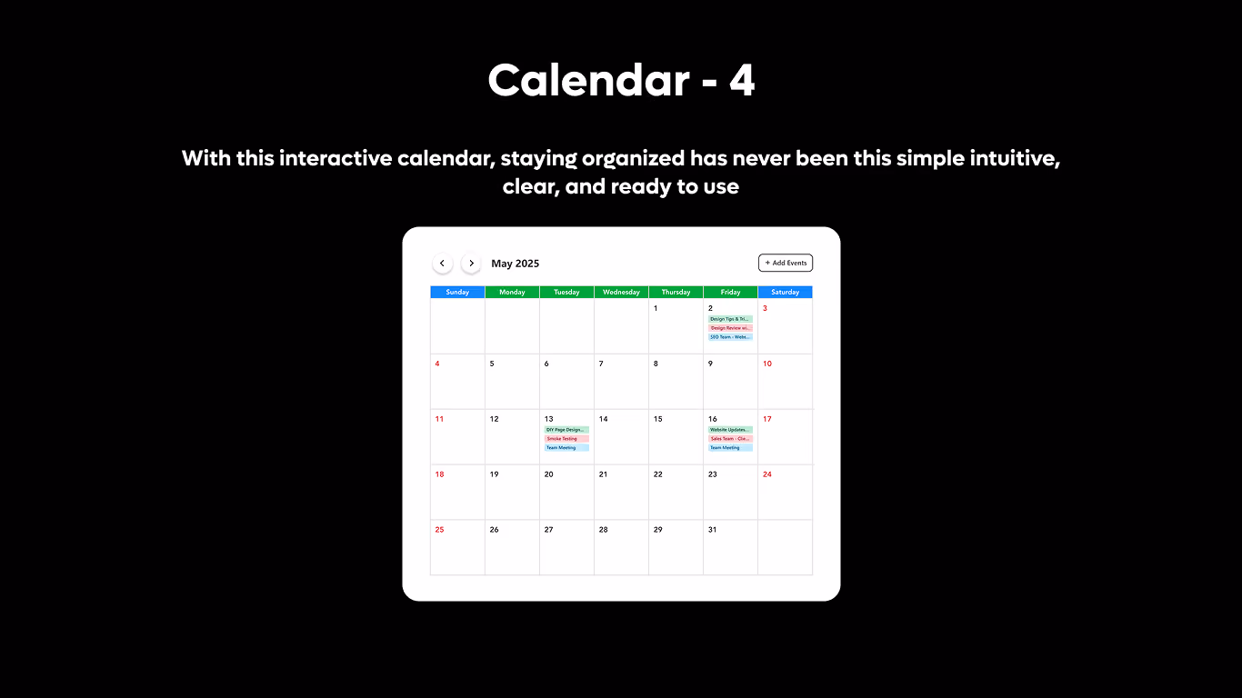 Calendar 04 - Full View Monthly Calendar