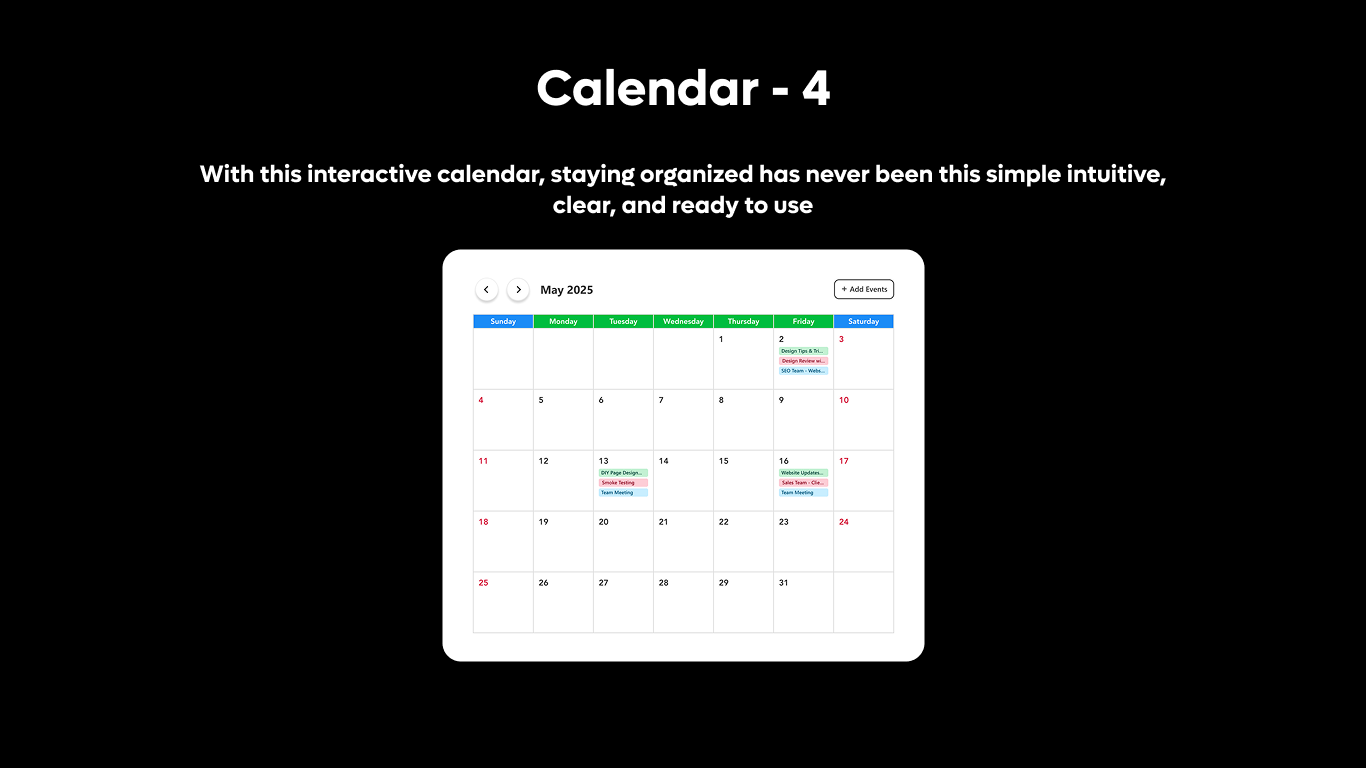 Calendar 04 - Full View Monthly Calendar