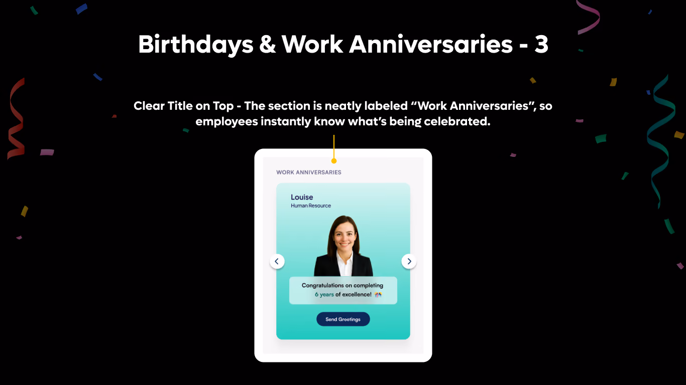 Work Anniversary Spotlight Slider