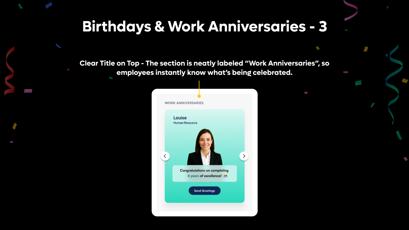 Work Anniversary Spotlight Slider