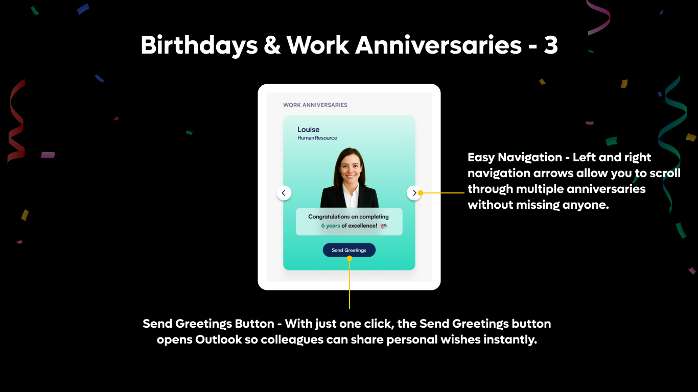 Work Anniversary Spotlight Slider
