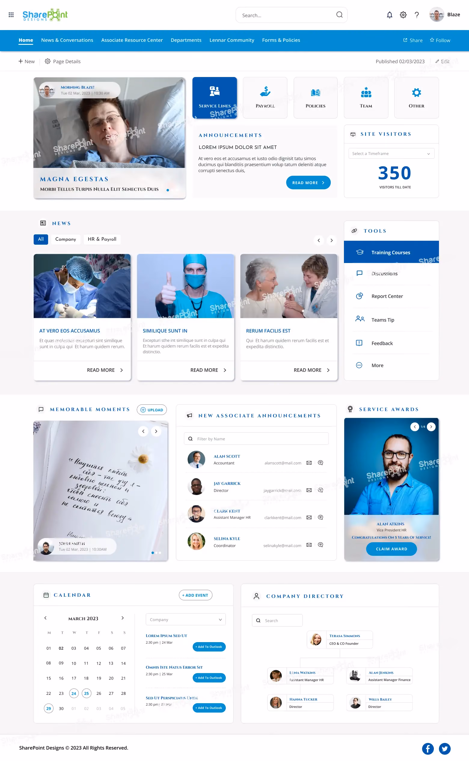 Healthcare Sharepoint intranet site examples