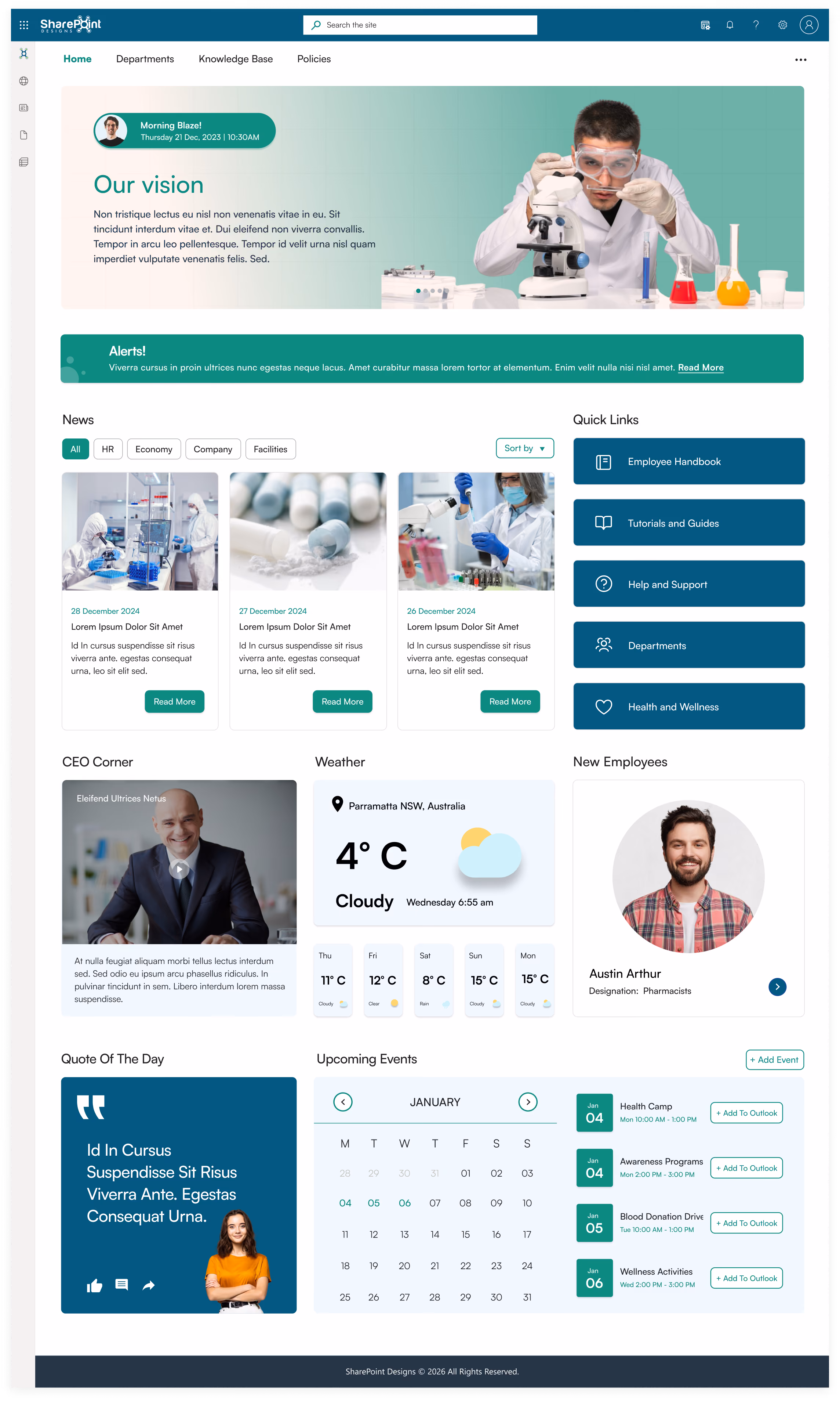 Healthcare sharepoint intranet template