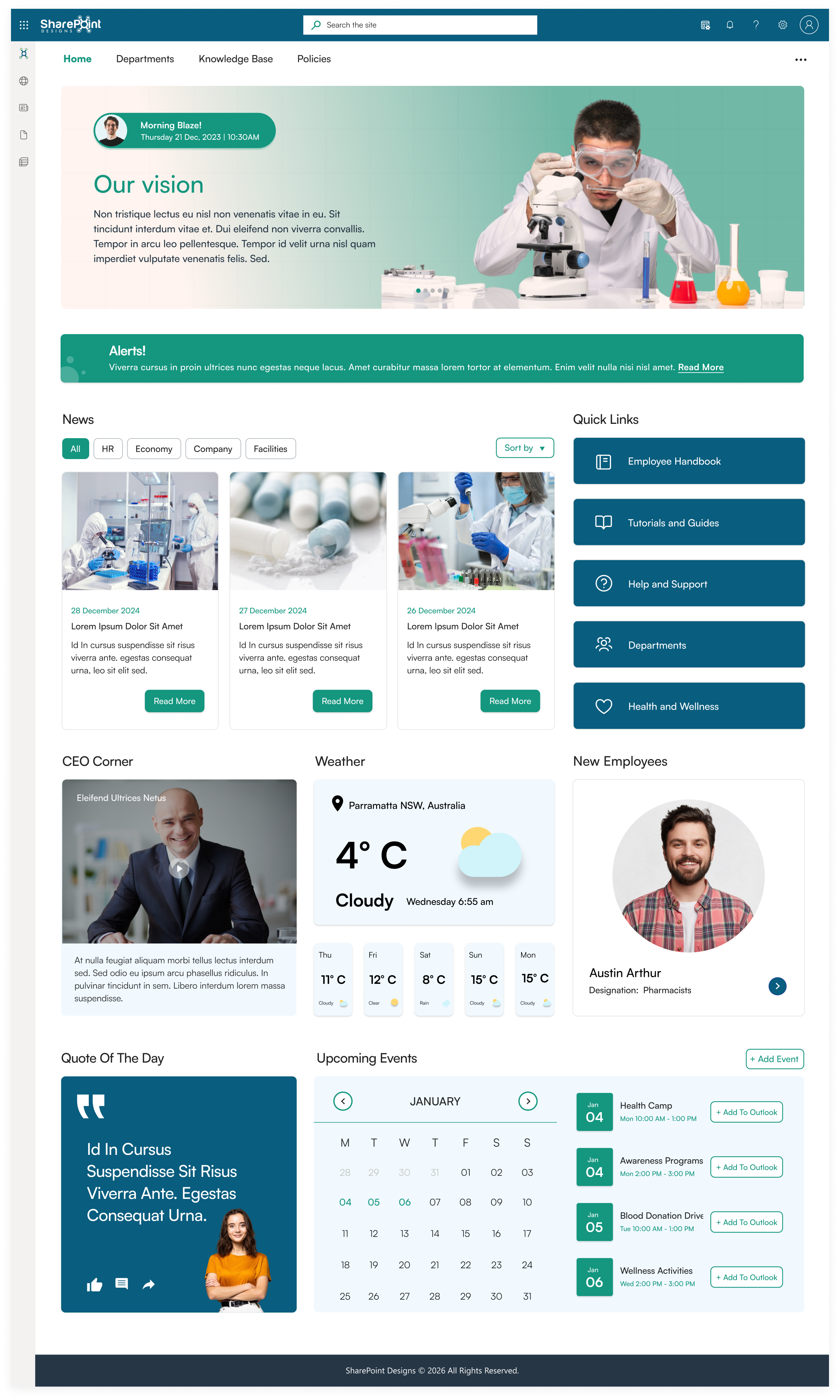 Healthcare sharepoint intranet template