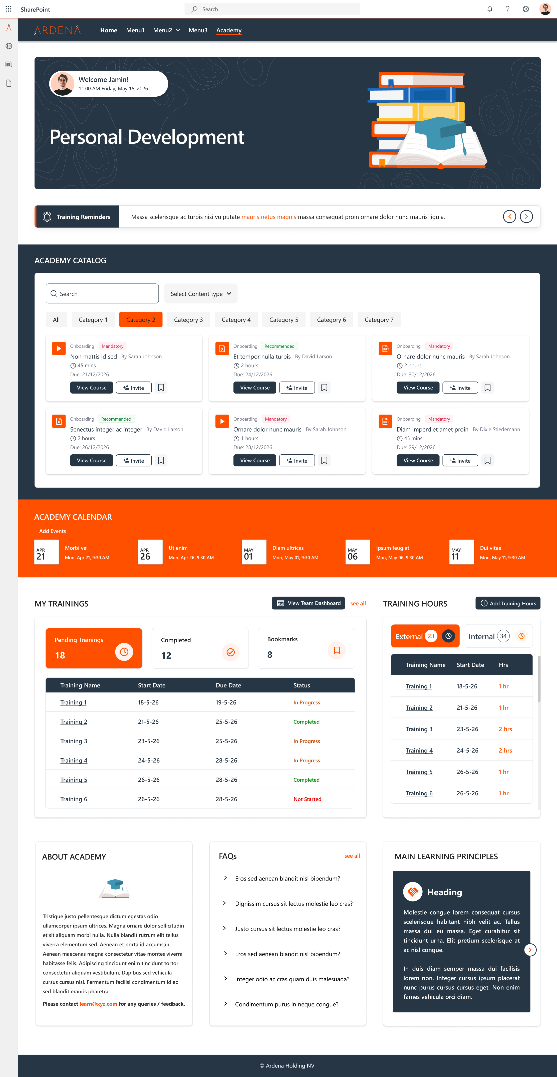 Ardena - Custom SharePoint LMS Design Template
