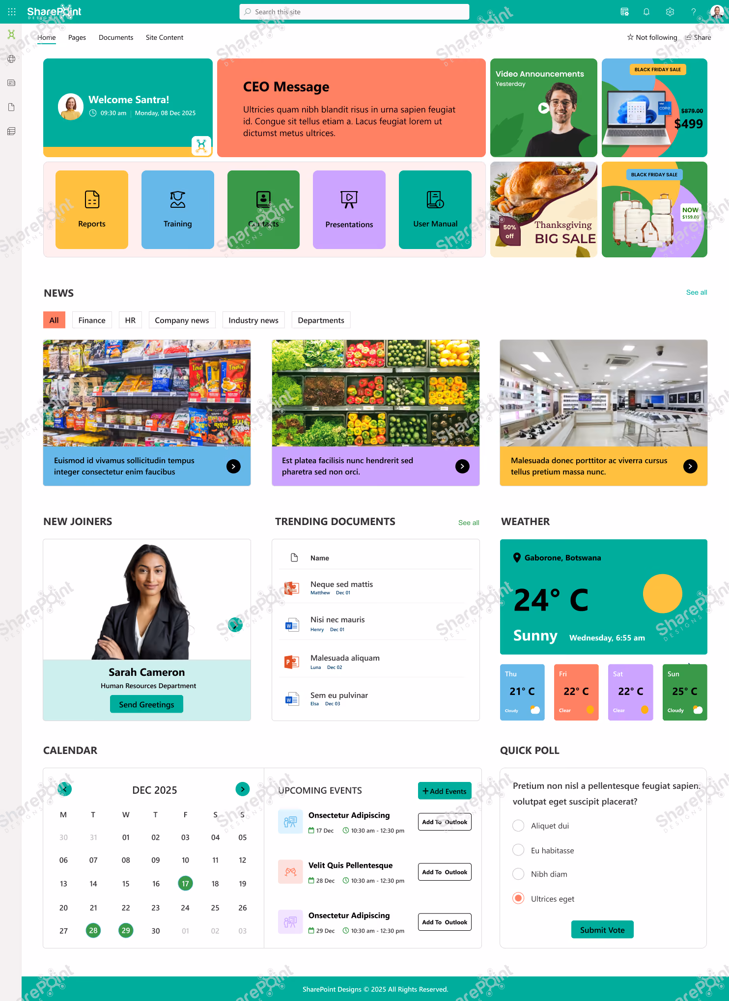 Hypermarket sharepoint site examples