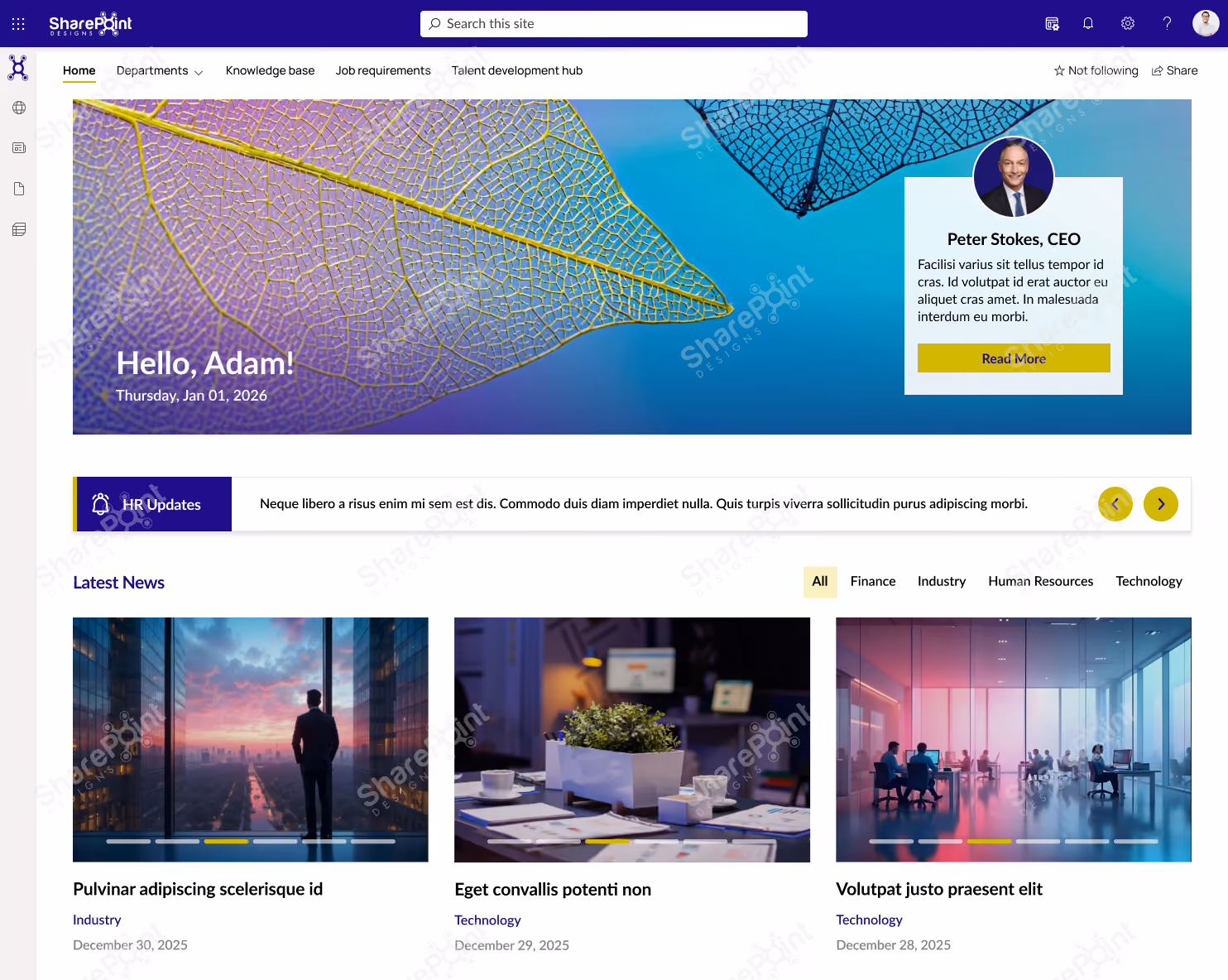 Sharepoint intranet templates
