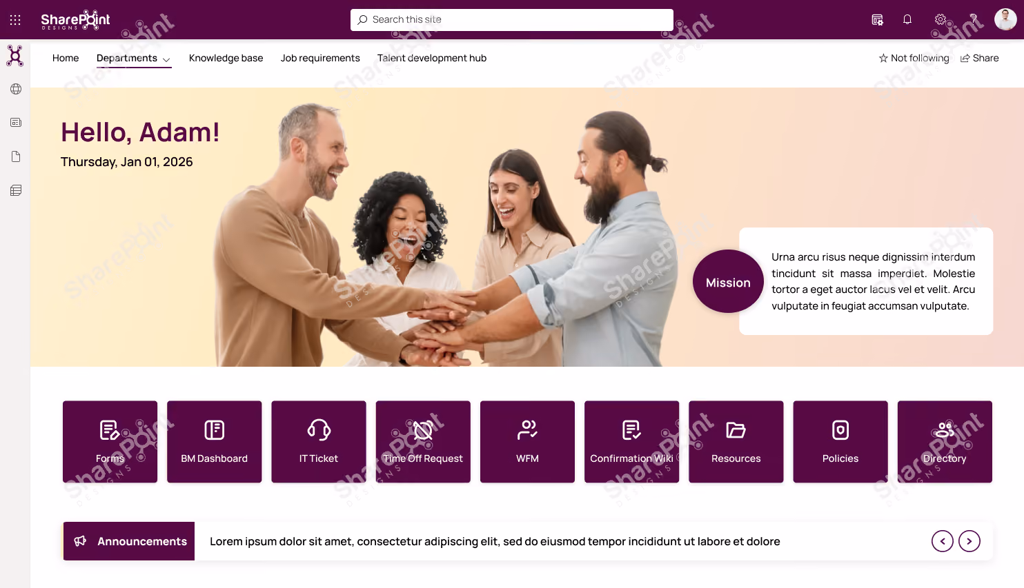 Sharepoint intranet templates