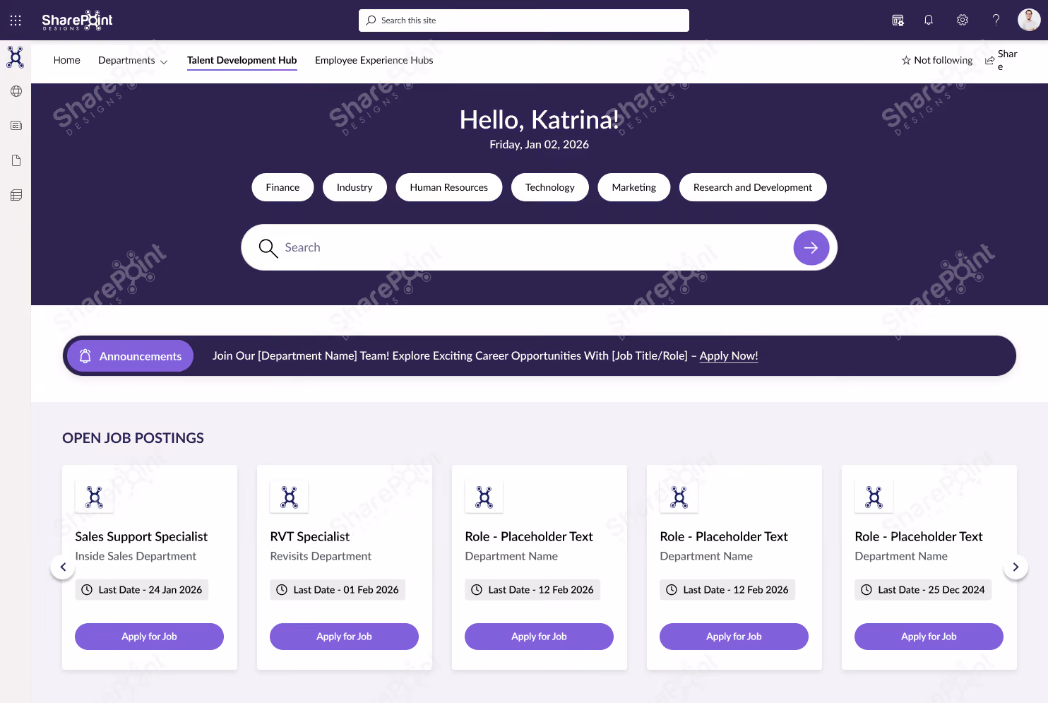 Sharepoint intranet templates