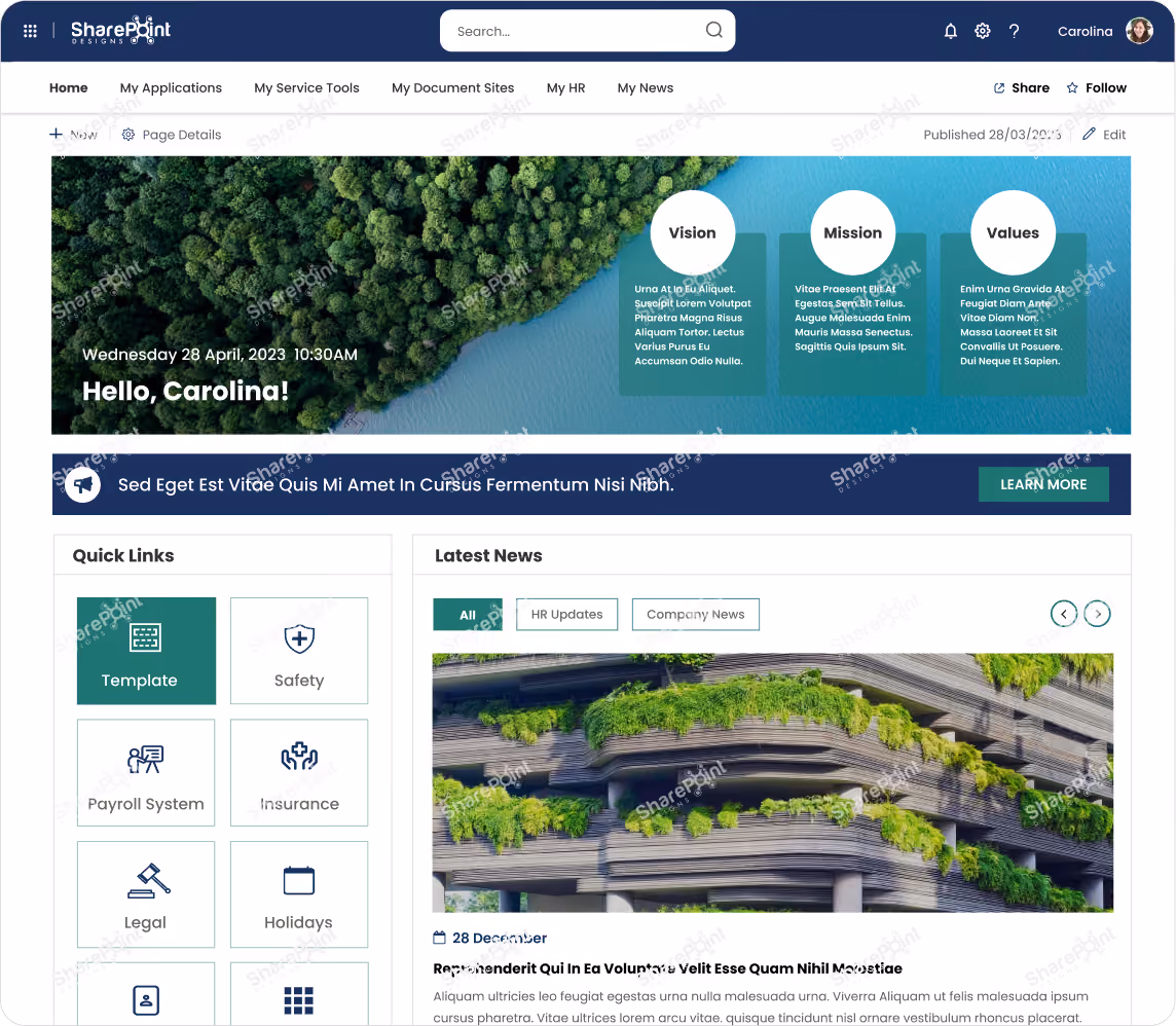 Environment-sharepoint intranet design