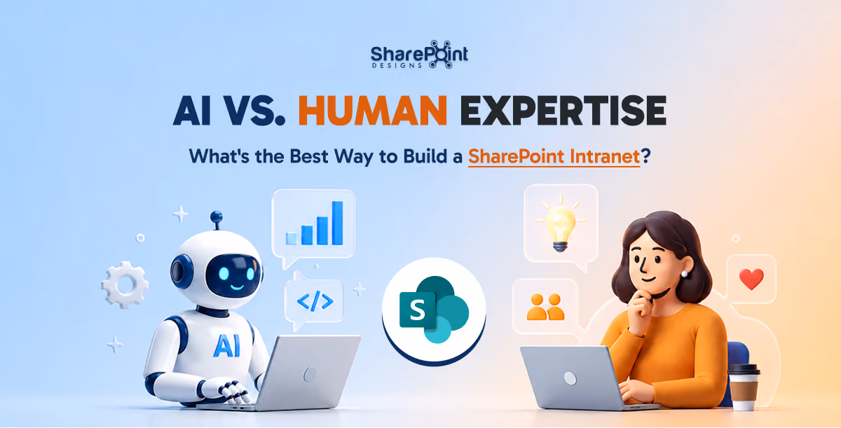 AI-generated SharePoint intranet compared with human-designed SharePoint intranet