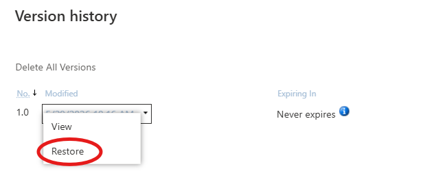 choose restore