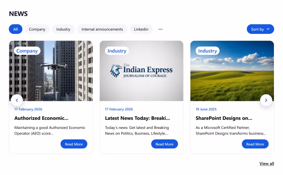 Custom News WebPart