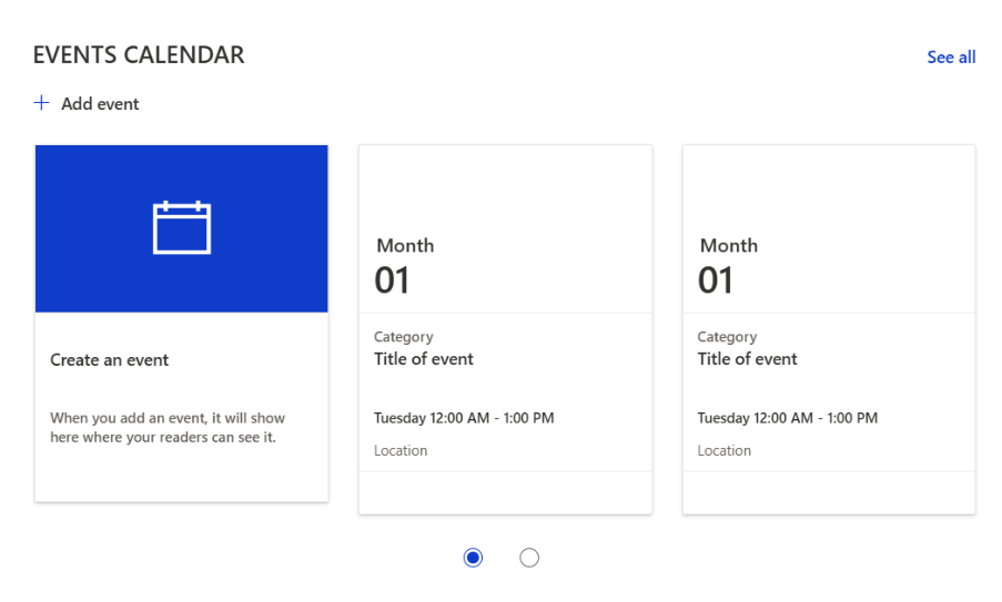 SharePoint OOTB Events WebPart