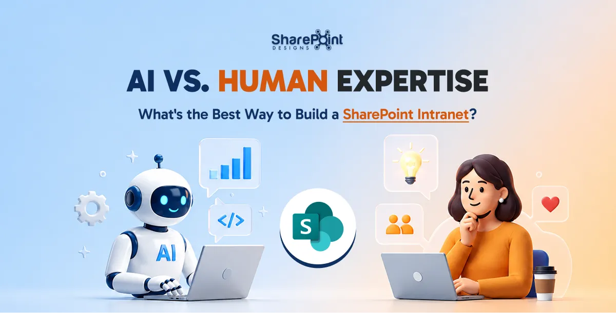 AI-generated SharePoint intranet compared with human-designed SharePoint intranet