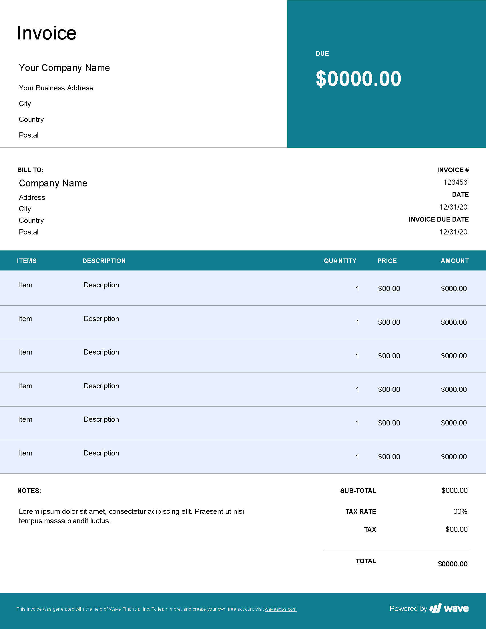 Web Design Invoice Template - Free Download