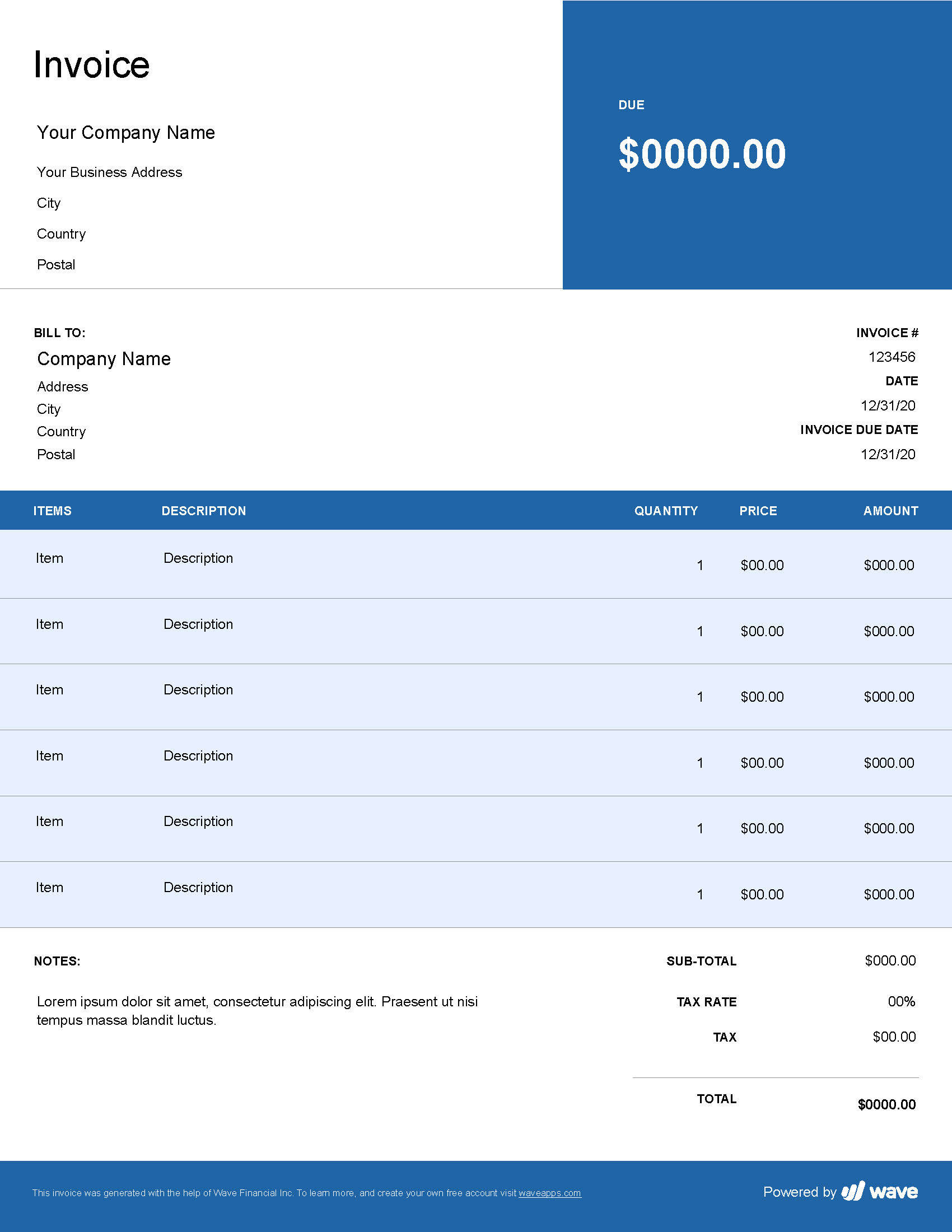 Massage Therapy Invoice Template - Free Download