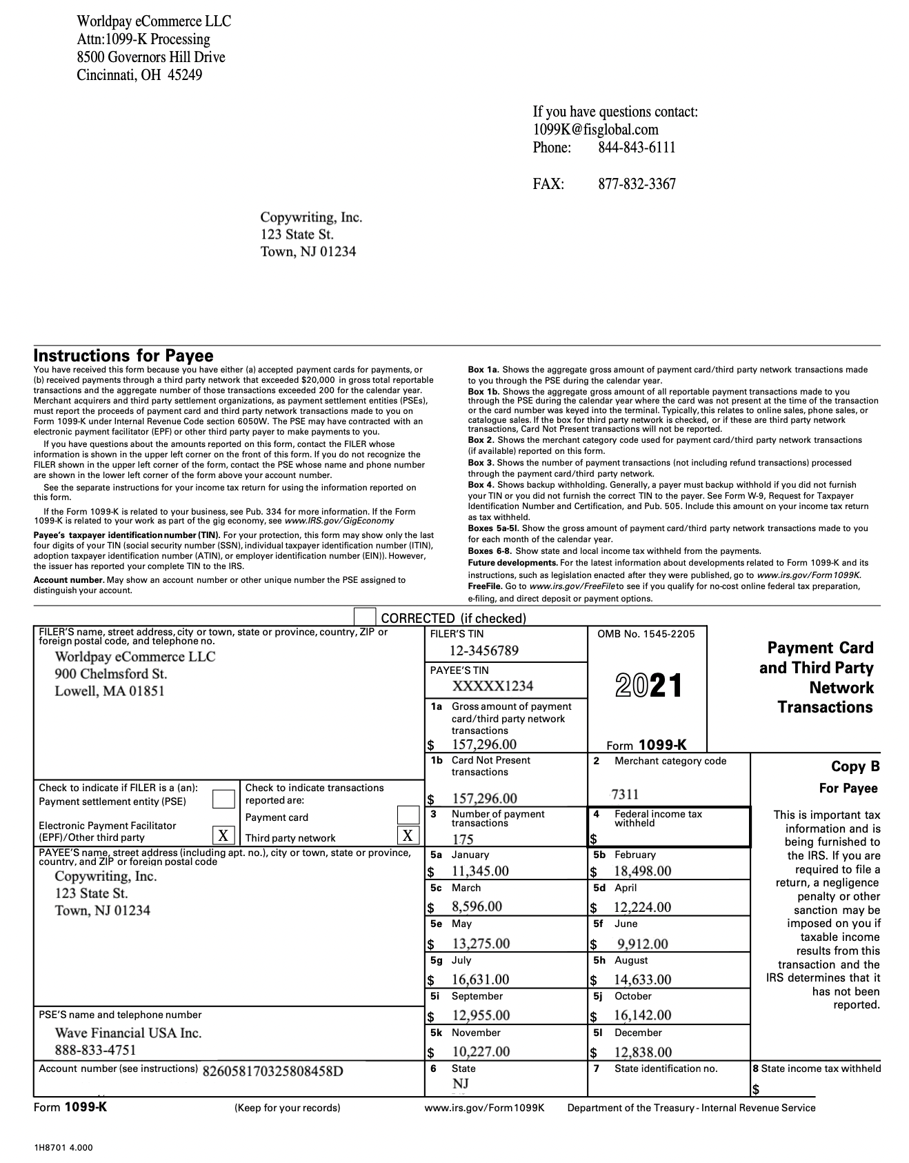 A 1099-K form