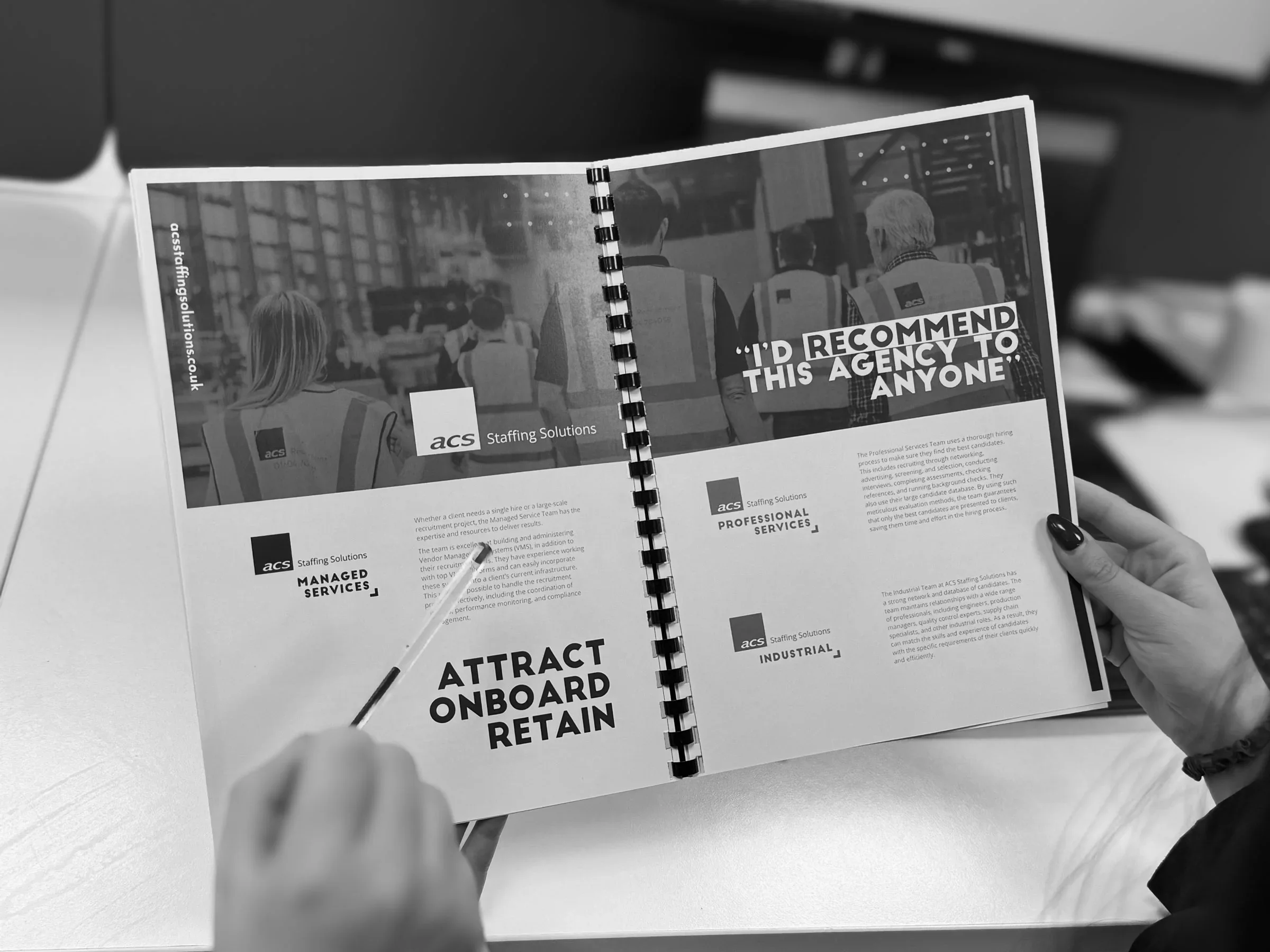 ACS Brochure being held by employee