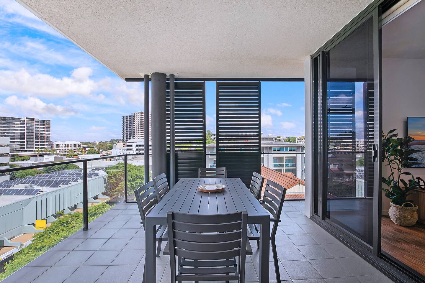 Soak up some fresh air on the balcony. Alfresco seating is perfect for enjoying a sundowner.