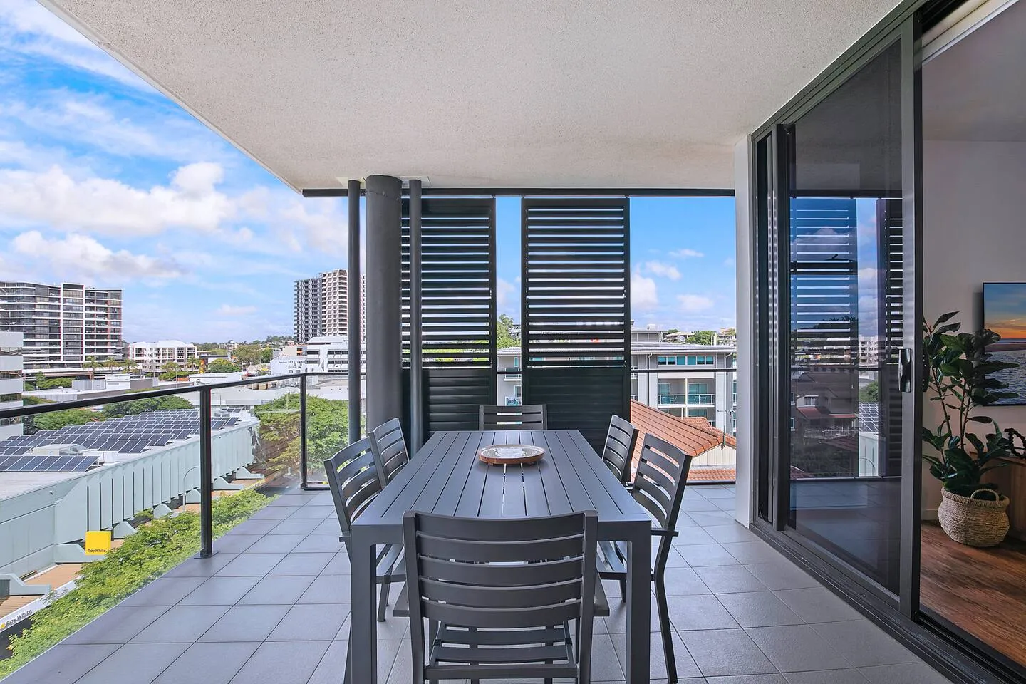 Soak up some fresh air on the balcony. Alfresco seating is perfect for enjoying a sundowner.