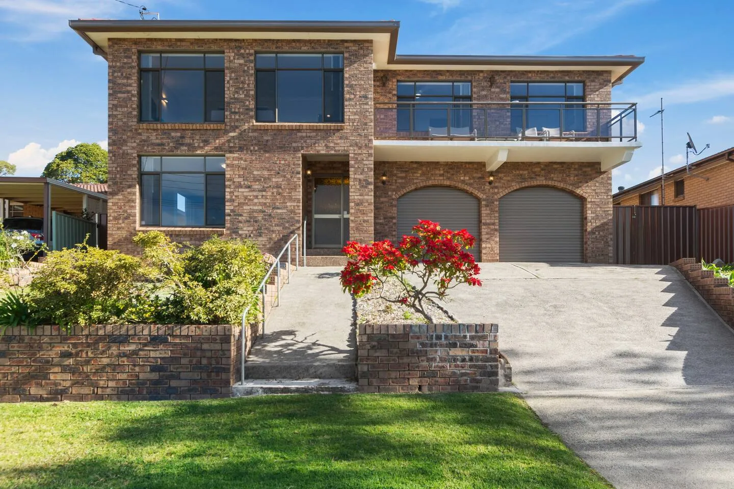 This spacious property is set among a leafy green garden with plenty of space for kids to run wild.