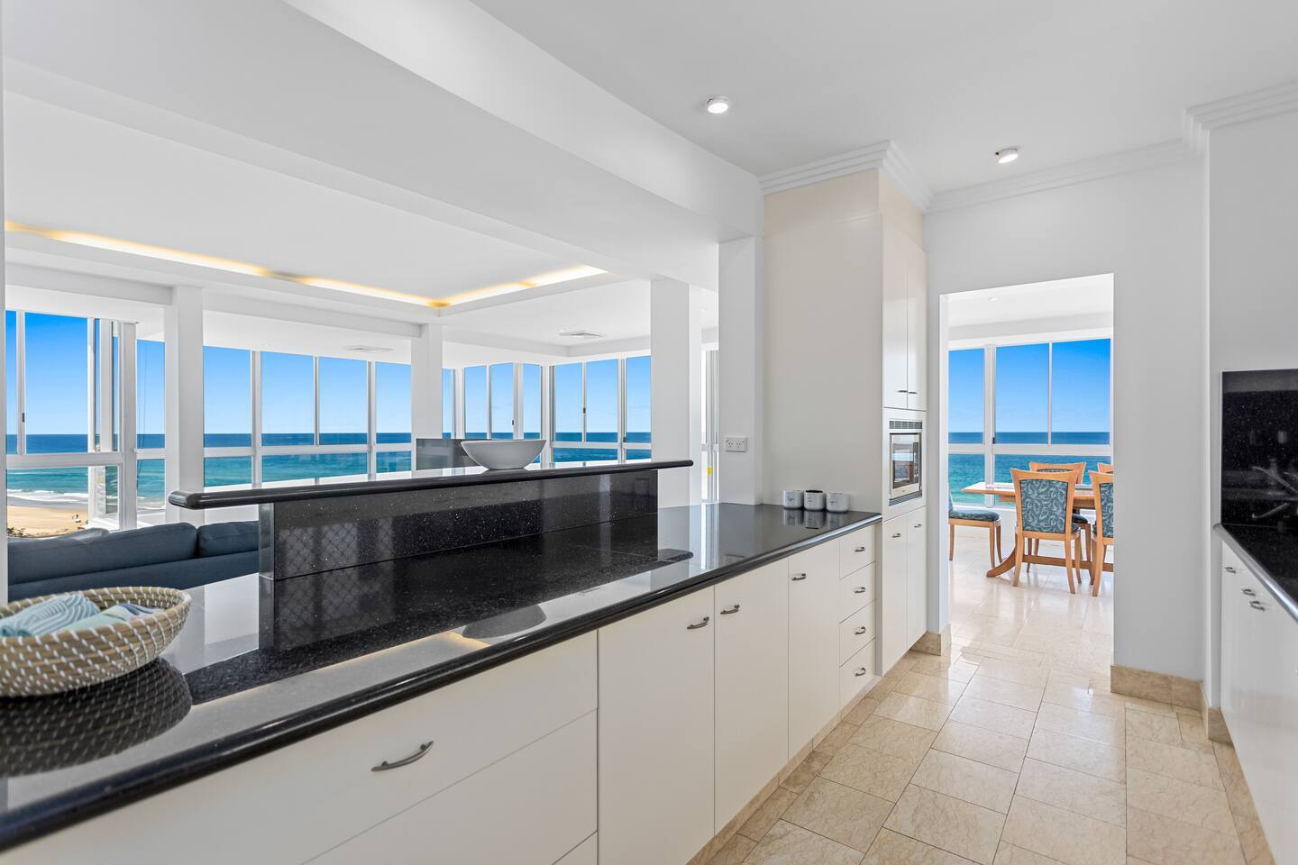 The modern kitchen comes fully equipped to prepare meals at home, but you’ll also find plenty of eateries close by.